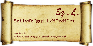 Szilvágyi Lóránt névjegykártya